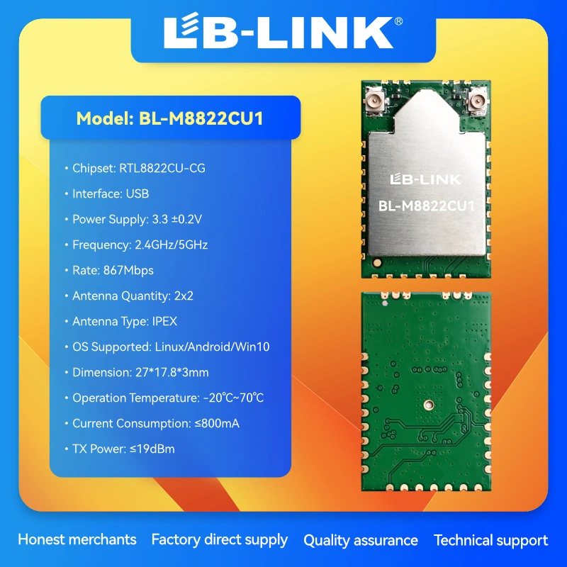 USB2.0 Interface for WLAN & Bluetooth Bt5.0 Module Price Factory Store WiFi Module Wireless Connection Card WiFi 5 AC + Bt Bluetooth Module Combo Lblink