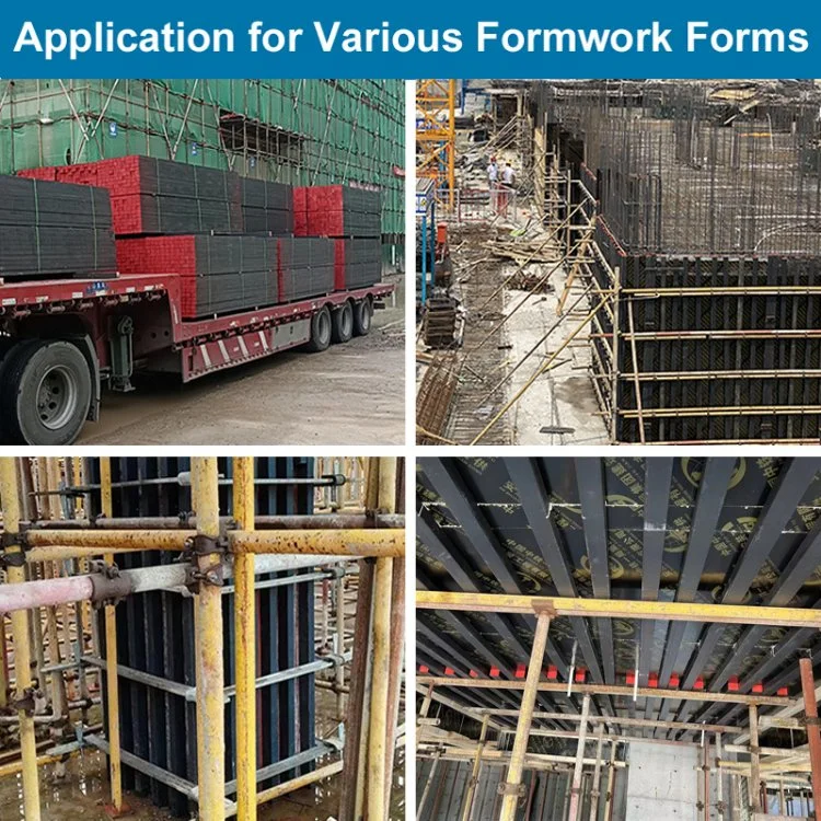 Reuse 100-150 Times Plastic Coated Formwork Lumber Beam for Concrete Construction